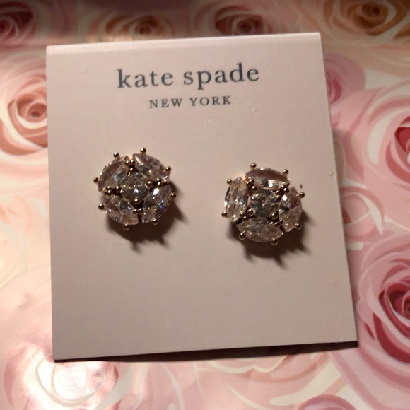 NWT SPARKLY KATE SPADE “FLYING COLORS “ - Blush - FIVE-STONE PIERCED EARRINGS.🌸 - Picture 2 of 11